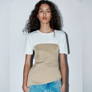 NWT Zara Asymmetrical Bustier Top